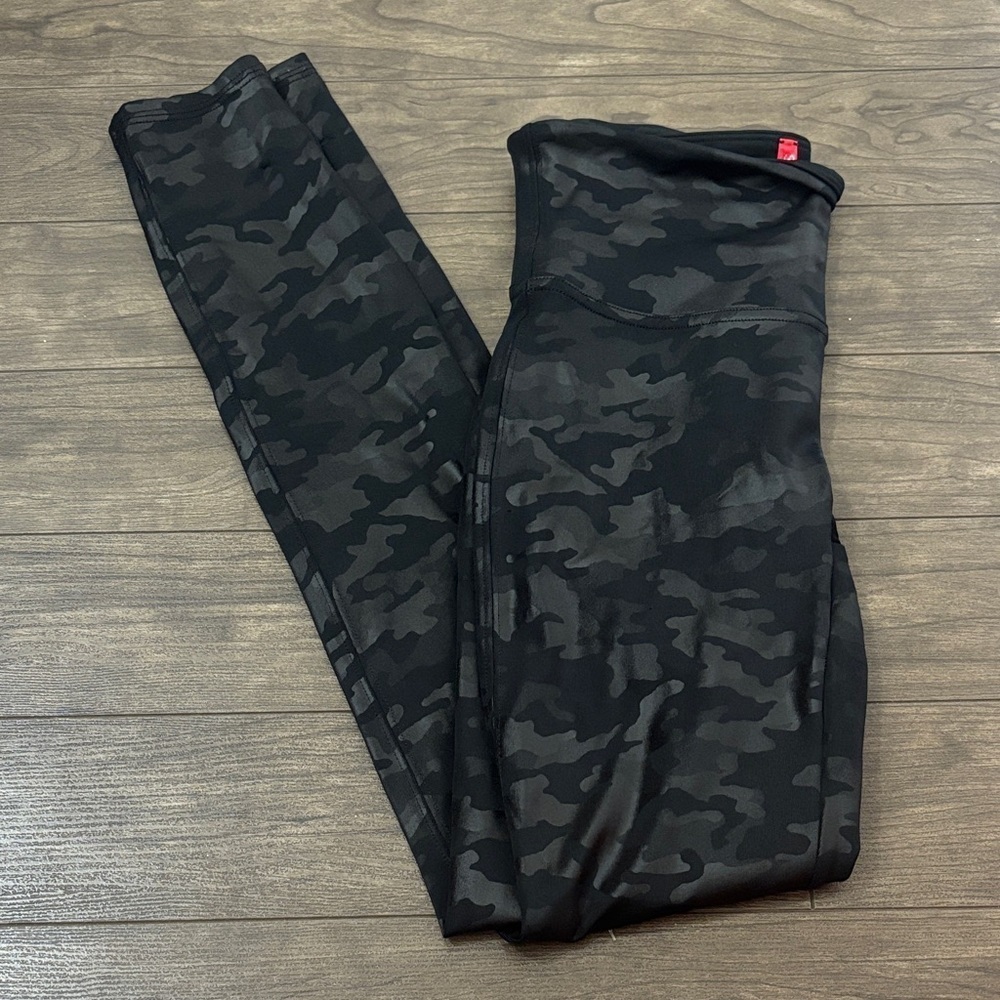 SPANX Faux Leather Camo Leggings